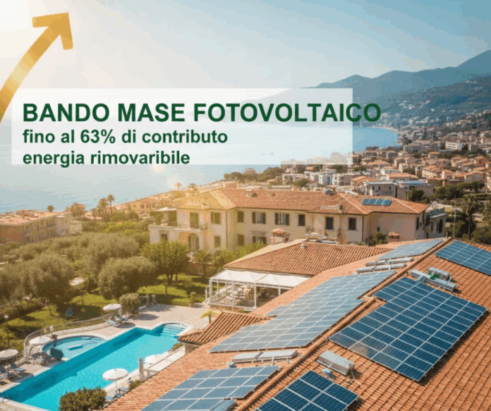 Bando MASE Fotovoltaico: contributi energia rinnovabili fino al 63% - Guida completa per strutture ricettive - Direzione Hotel