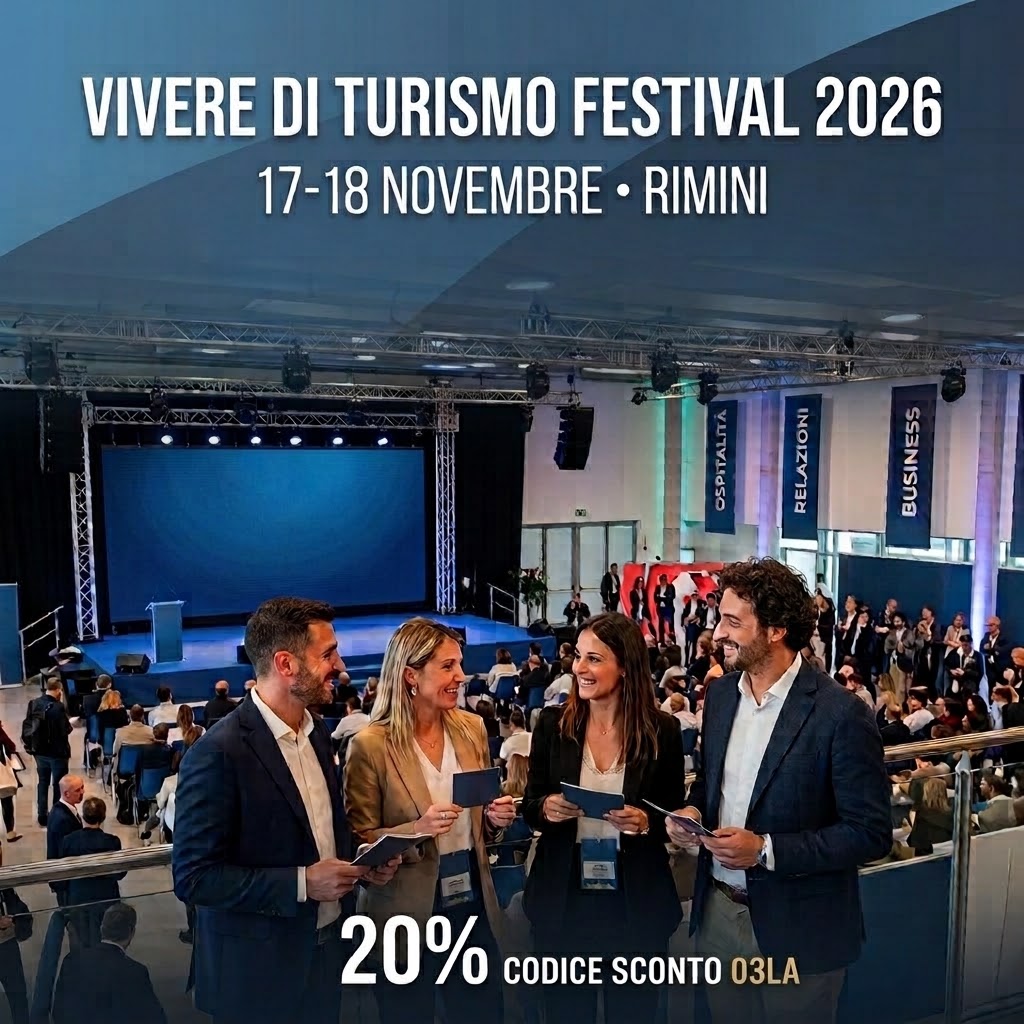 Vivere di Turismo 2026: Primo Meetup Nazionale degli Host Airbnb - Utilizza il nostro codice sconto - Direzione Hotel